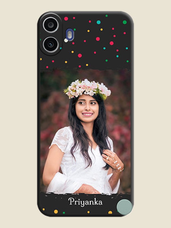 Custom Multicolor Dotted Pattern with Text On Space Black Custom Soft Matte Mobile Back Cover - Nothing Cmf Phone 1