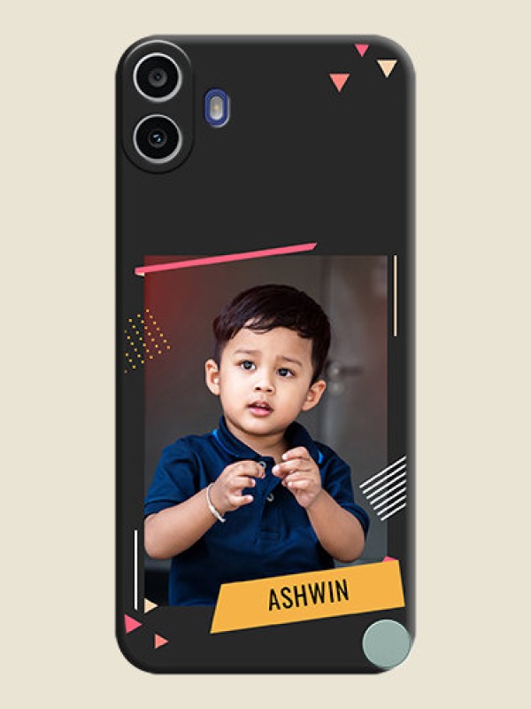 Custom Photo Frame with Triangle Small Dots on Photo On Space Black Custom Soft Matte Mobile Back Cover - Nothing Cmf Phone 1