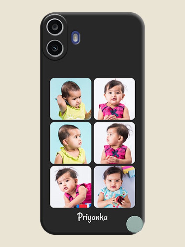 Custom Floral Art with 6 Image Holder on Photo On Space Black Custom Soft Matte Mobile Back Cover - Nothing Cmf Phone 1