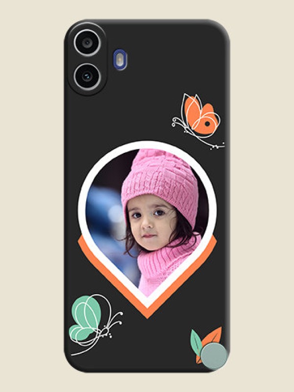 Custom Upload Pic With Simple Butterly Design On Space Black Custom Soft Matte Mobile Back Cover - Nothing Cmf Phone 1