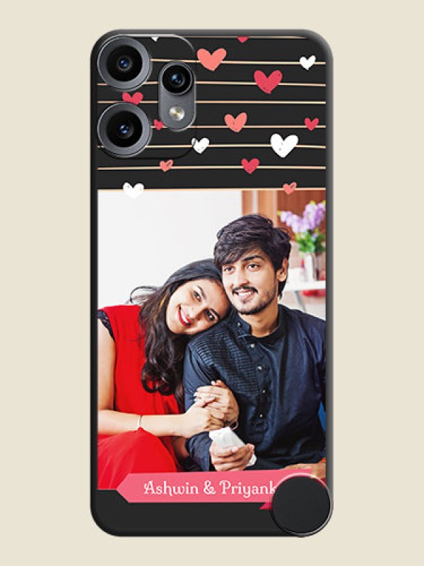 Custom Love Pattern with Name on Pink Ribbon on Photo On Space Black Custom Soft Matte Mobile Back Cover - Nothing CMF Phone 2 Pro 5G