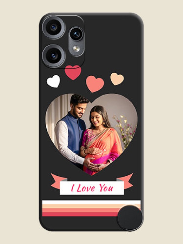 Custom Love Shaped Photo with Colorful Stripes On Space Black Custom Soft Matte Mobile Back Cover - Nothing CMF Phone 2 Pro 5G