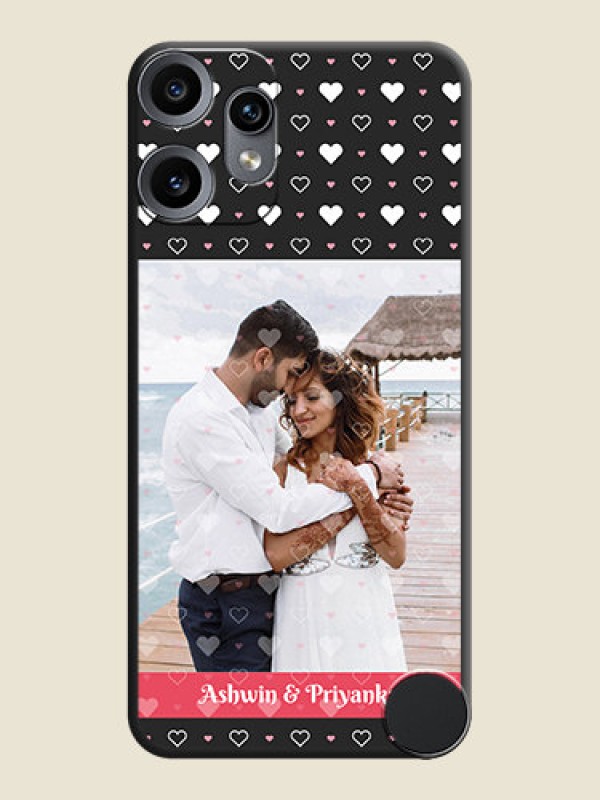 Custom White Color Love Symbols with Text Design on Photo On Space Black Custom Soft Matte Mobile Back Cover - Nothing CMF Phone 2 Pro 5G