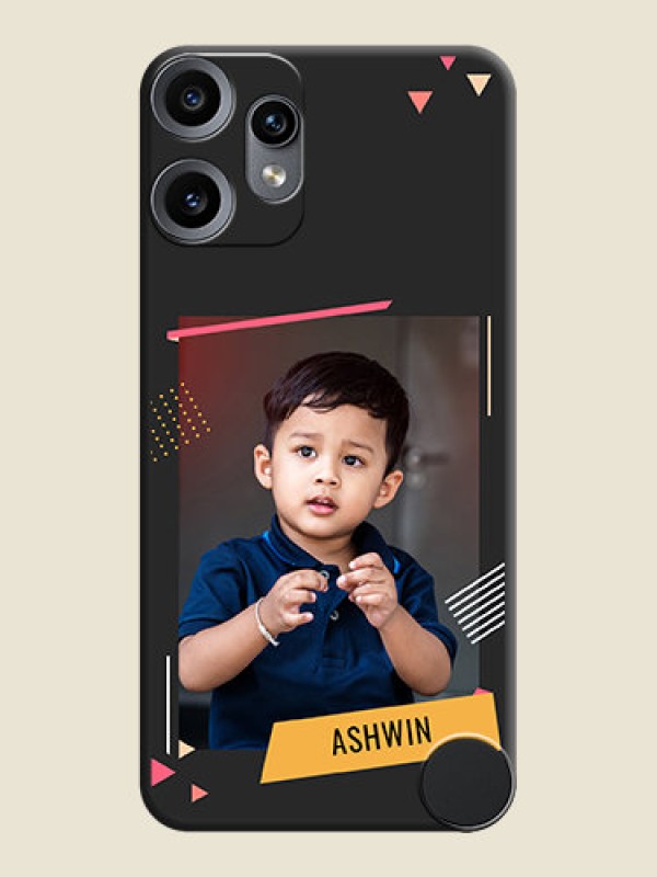 Custom Photo Frame with Triangle Small Dots on Photo On Space Black Custom Soft Matte Mobile Back Cover - Nothing CMF Phone 2 Pro 5G