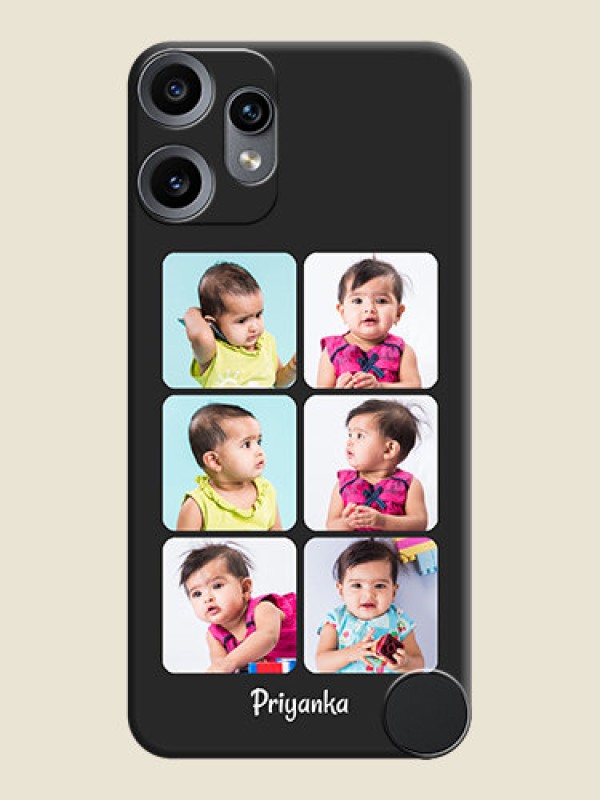 Custom Floral Art with 6 Image Holder on Photo On Space Black Custom Soft Matte Mobile Back Cover - Nothing CMF Phone 2 Pro 5G