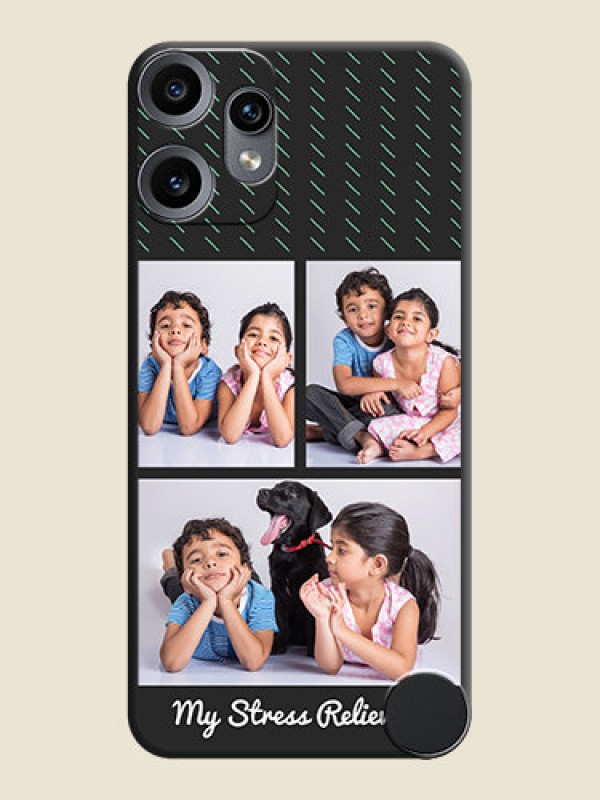 Custom Cross Dotted Pattern with 2 Image Holder On Space Black Custom Soft Matte Mobile Back Cover - Nothing CMF Phone 2 Pro 5G