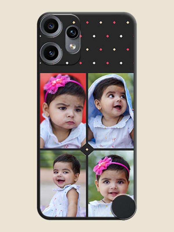 Custom Multicolor Dotted Pattern with 4 Image Holder On Space Black Custom Soft Matte Mobile Back Cover - Nothing CMF Phone 2 Pro 5G