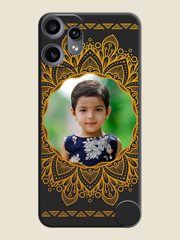 Custom Round Image with Floral Design On Space Black Custom Soft Matte Mobile Back Cover - Nothing CMF Phone 2 Pro 5G