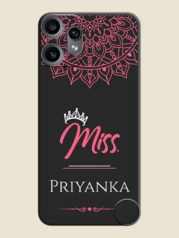 Custom Mrs Name with Floral Design On Space Black Custom Soft Matte Mobile Back Cover - Nothing CMF Phone 2 Pro 5G