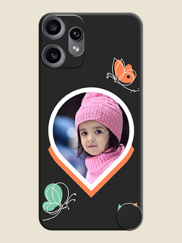Custom Upload Pic With Simple Butterly Design On Space Black Custom Soft Matte Mobile Back Cover - Nothing CMF Phone 2 Pro 5G