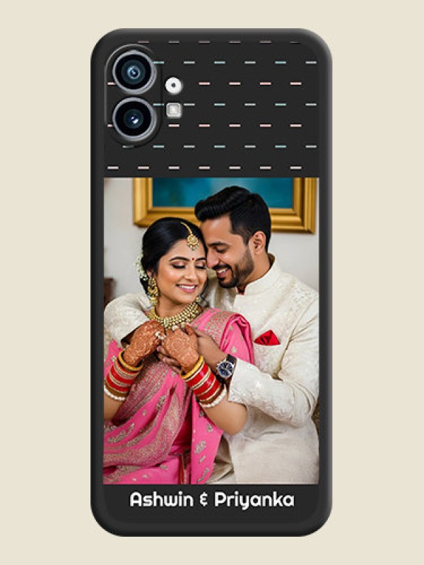 Custom Line Pattern Design with Text on Space Black Custom Soft Matte Phone Back Cover - Nothing Phone 1