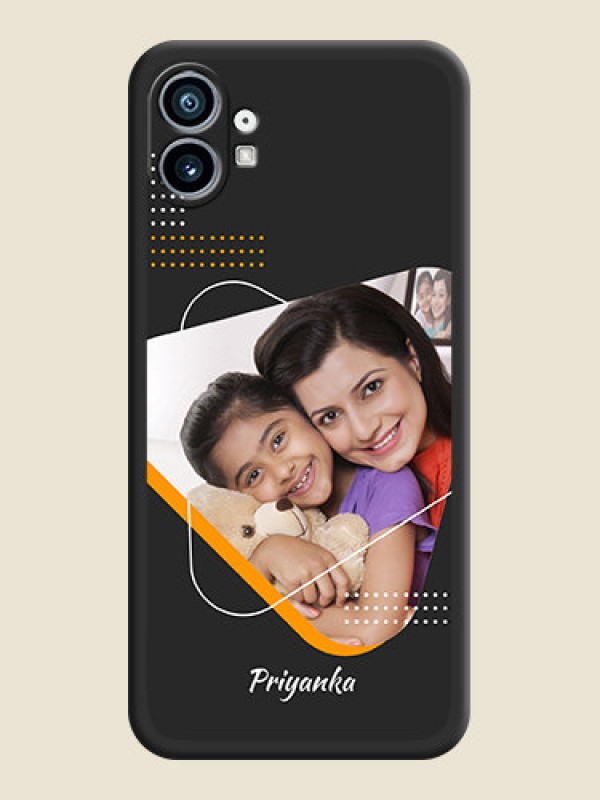 Custom Yellow Triangle on Photo on Space Black Soft Matte Phone Cover - Nothing Phone 1