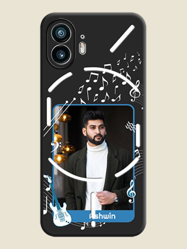Custom Musical Theme Design with Text - Photo on Space Black Soft Matte Mobile Case - Nothing Phone 2