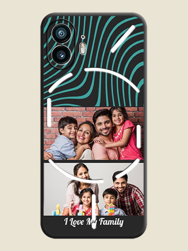 Custom Wave Pattern with 2 Image Holder on Space Black Personalized Soft Matte Phone Covers - Nothing Phone 2