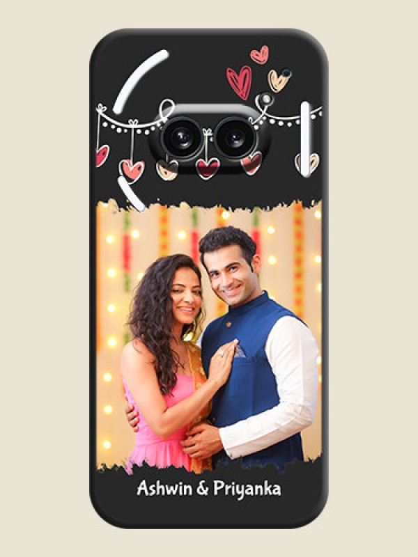 Custom Pink Love Hangings with Name on Space Black Custom Soft Matte Phone Cases - Nothing Phone 2A 5G