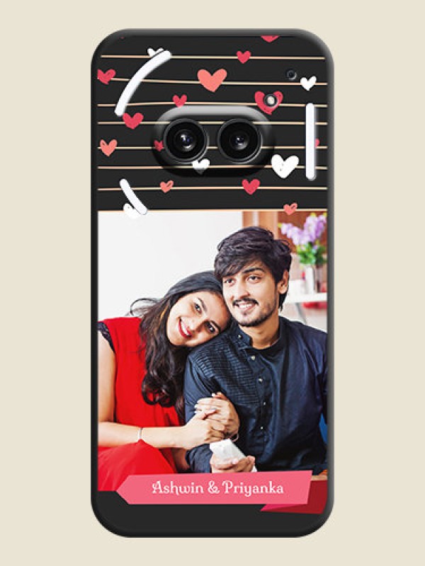 Custom Love Pattern with Name on Pink Ribbon - Photo on Space Black Soft Matte Back Cover - Nothing Phone 2A 5G