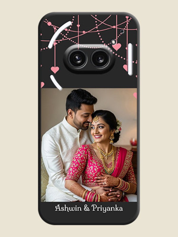 Custom Pink Love Hangings with Text on Space Black Custom Soft Matte Back Cover - Nothing Phone 2A 5G