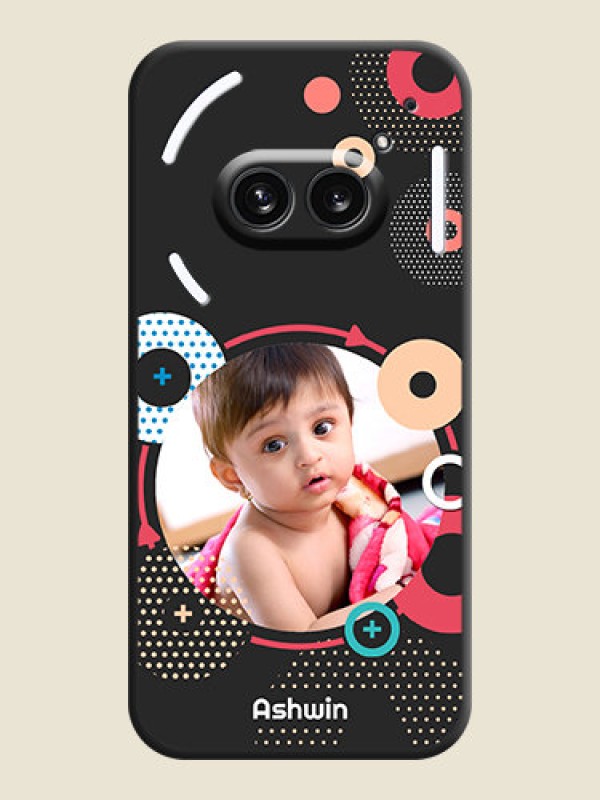 Custom Multicoloured Round Image on Personalised Space Black Soft Matte Cases - Nothing Phone 2A 5G