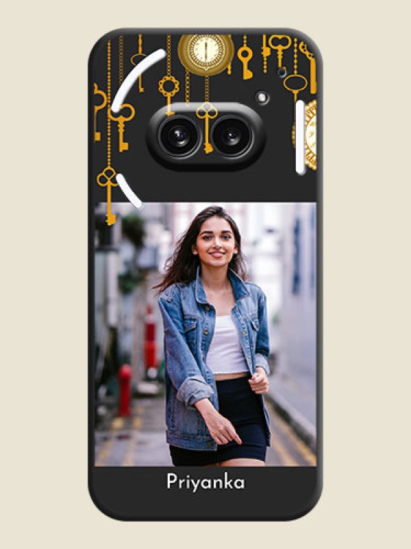 Custom Decorative Design with Text on Space Black Custom Soft Matte Back Cover - Nothing Phone 2A 5G