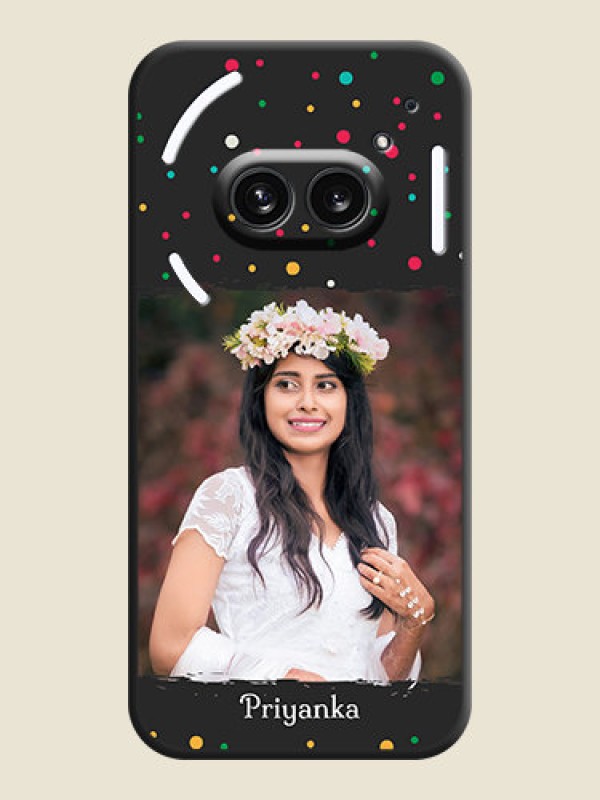 Custom Multicolor Dotted Pattern with Text on Space Black Custom Soft Matte Phone Back Cover - Nothing Phone 2A 5G