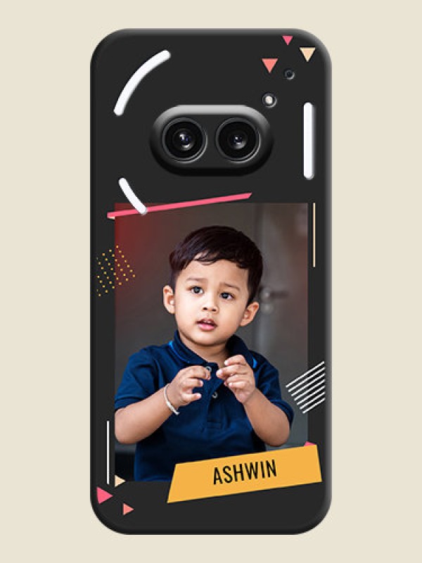 Custom Photo Frame with Triangle Small Dots - Photo on Space Black Soft Matte Back Cover - Nothing Phone 2A 5G