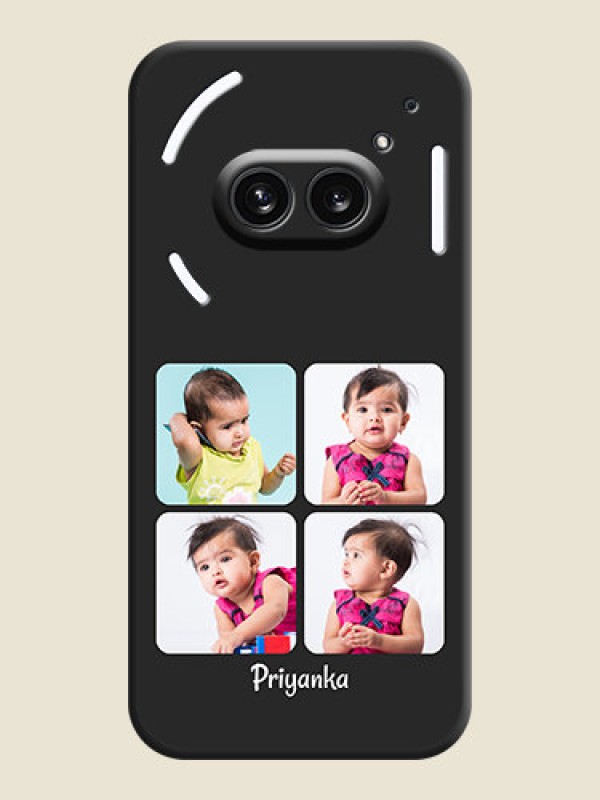 Custom Floral Art with 6 Image Holder - Photo on Space Black Soft Matte Mobile Case - Nothing Phone 2A 5G