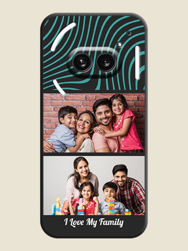 Custom Wave Pattern with 2 Image Holder on Space Black Personalized Soft Matte Phone Covers - Nothing Phone 2A 5G