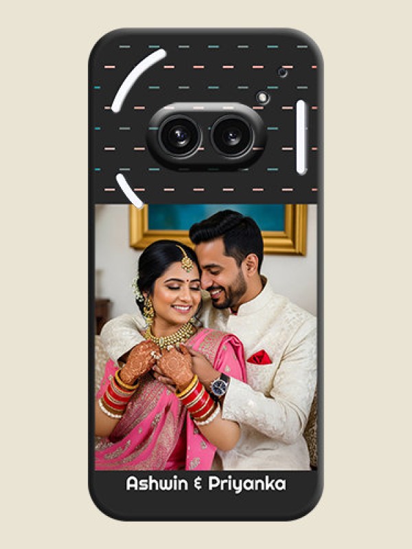 Custom Line Pattern Design with Text on Space Black Custom Soft Matte Phone Back Cover - Nothing Phone 2A 5G