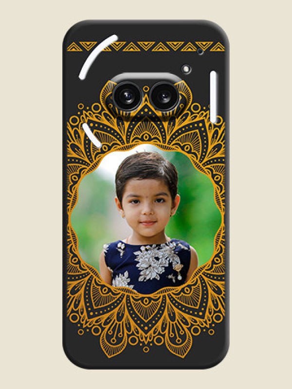 Custom Round Image with Floral Design - Photo on Space Black Soft Matte Mobile Cover - Nothing Phone 2A 5G