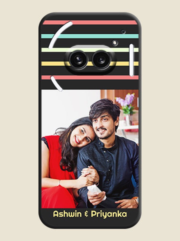 Custom Color Stripes with Photo and Text - Photo on Space Black Soft Matte Mobile Case - Nothing Phone 2A 5G