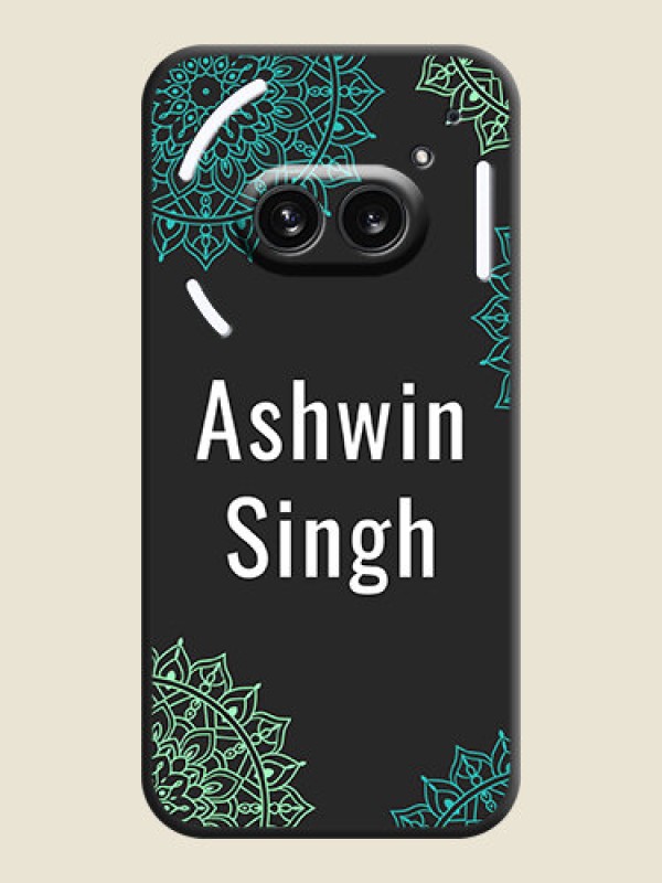 Custom Your Name with Floral Design on Space Black Custom Soft Matte Back Cover - Nothing Phone 2A 5G