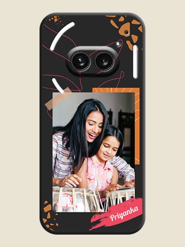 Custom Orange Photo Frame on Space Black Custom Soft Matte Phone Back Cover - Nothing Phone 2A 5G