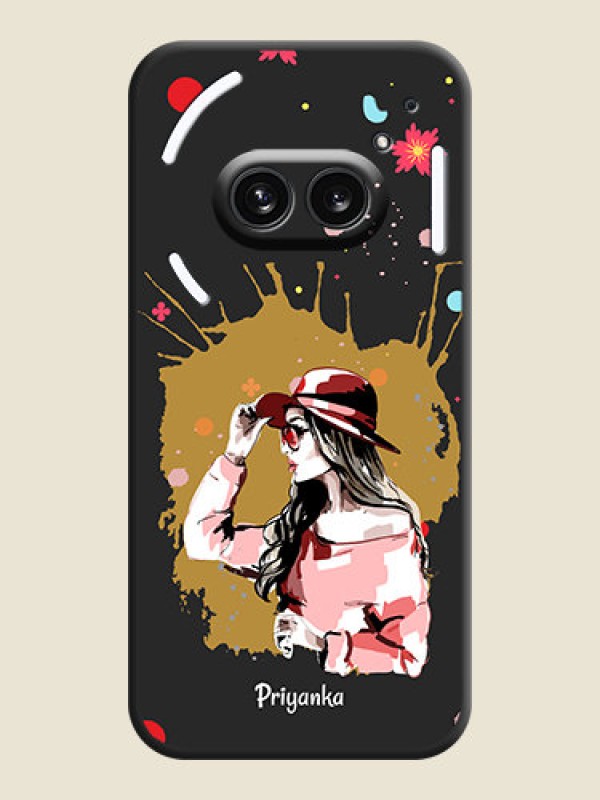 Custom Mordern Lady With Color Splash Background With Custom Text On Space Black Personalized Soft Matte Phone Covers - Nothing Phone 2A 5G