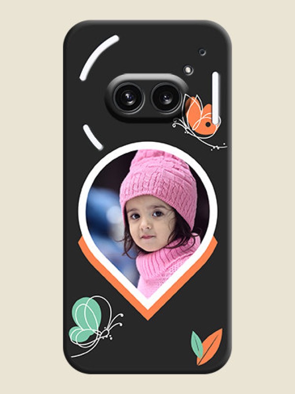 Custom Upload Pic With Simple Butterly Design On Space Black Personalized Soft Matte Phone Covers - Nothing Phone 2A 5G