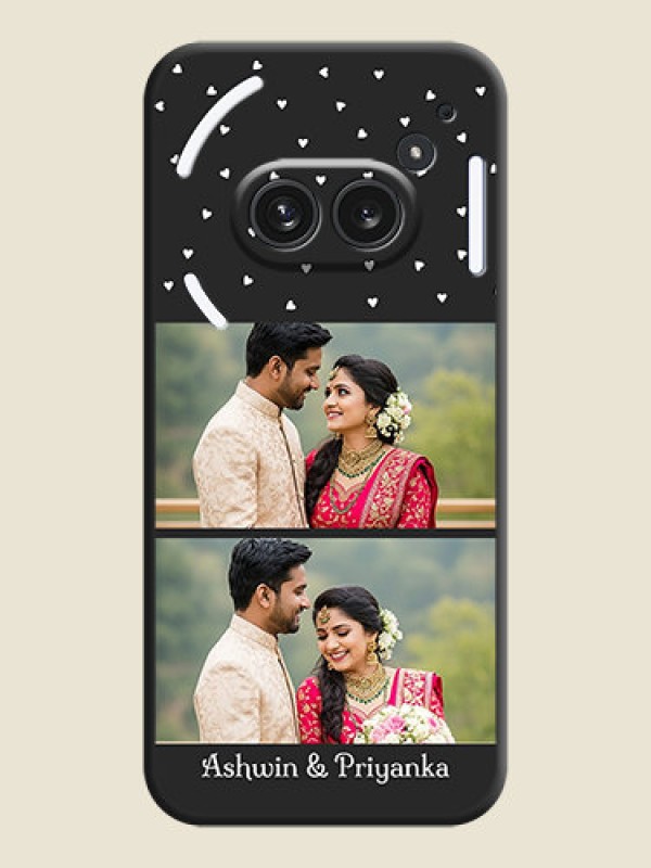 Custom Miniature Love Symbols with Name On Space Black Custom Soft Matte Mobile Back Cover - Nothing Phone 2A Plus