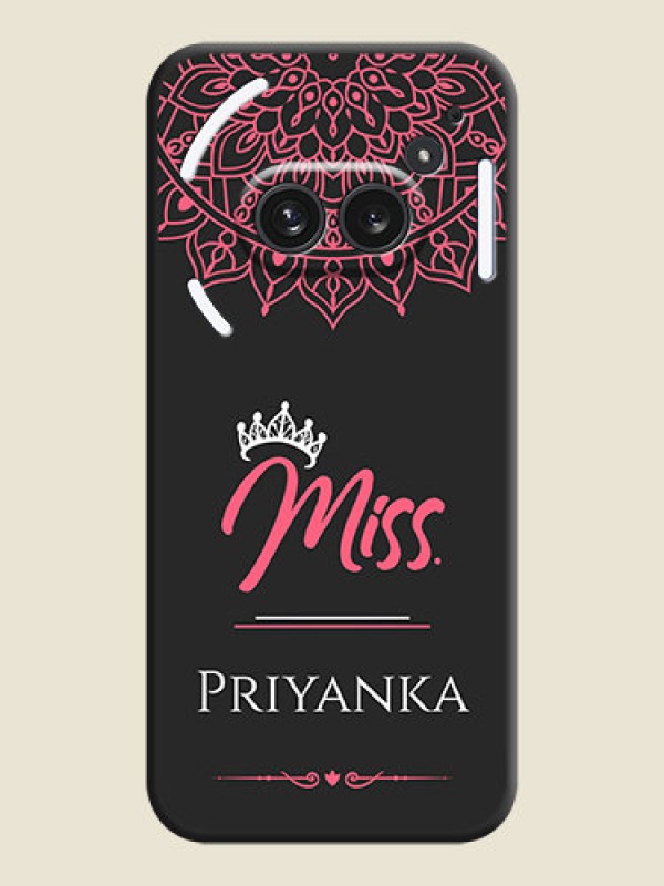 Custom Mrs Name with Floral Design On Space Black Custom Soft Matte Mobile Back Cover - Nothing Phone 2A Plus