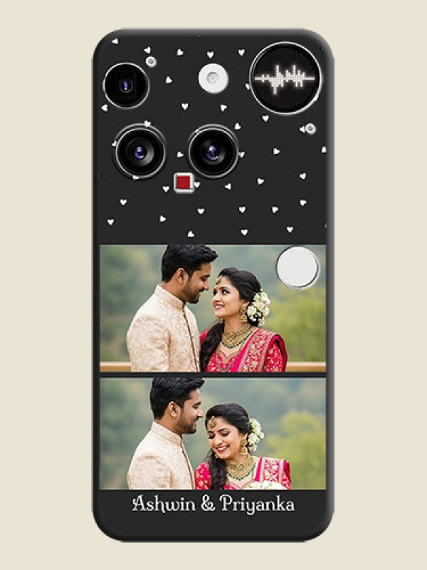 Custom Miniature Love Symbols with Name On Space Black Custom Soft Matte Mobile Back Cover - Nothing Phone 3 5G