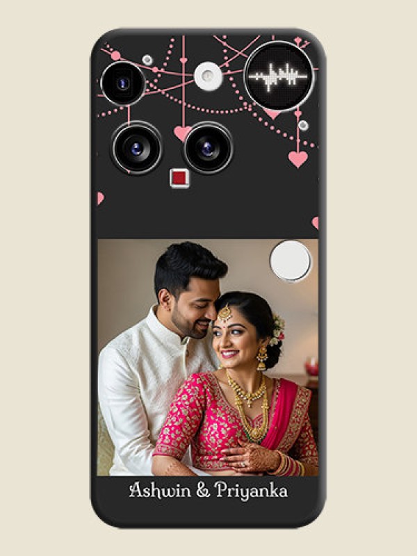 Custom Pink Love Hangings with Text On Space Black Custom Soft Matte Mobile Back Cover - Nothing Phone 3 5G