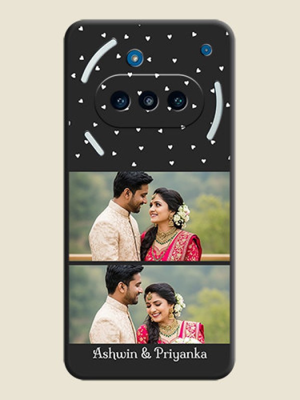 Custom Miniature Love Symbols with Name On Space Black Custom Soft Matte Mobile Back Cover - Nothing Phone 3a 5G