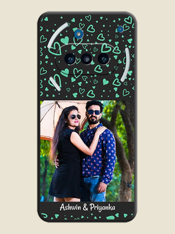 Custom Sea Green Indefinite Love Pattern on Photo On Space Black Custom Soft Matte Mobile Back Cover - Nothing Phone 3a 5G