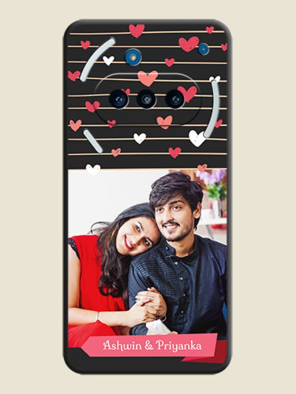 Custom Love Pattern with Name on Pink Ribbon on Photo On Space Black Custom Soft Matte Mobile Back Cover - Nothing Phone 3a 5G