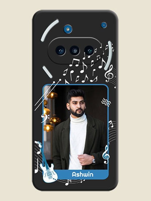 Custom Musical Theme Design with Text on Photo On Space Black Custom Soft Matte Mobile Back Cover - Nothing Phone 3a 5G