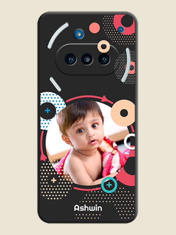 Custom Multicoloured Round Image On Space Black Custom Soft Matte Mobile Back Cover - Nothing Phone 3a 5G