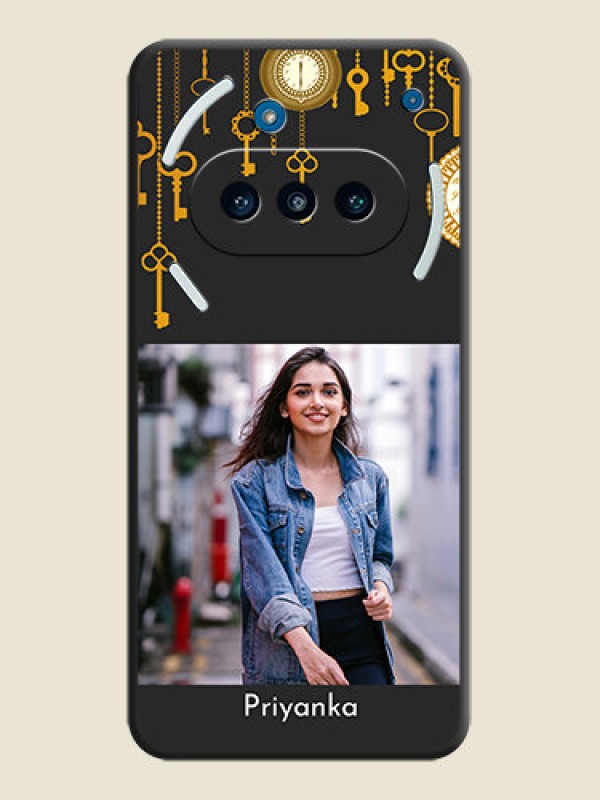 Custom Decorative Design with Text On Space Black Custom Soft Matte Mobile Back Cover - Nothing Phone 3a 5G