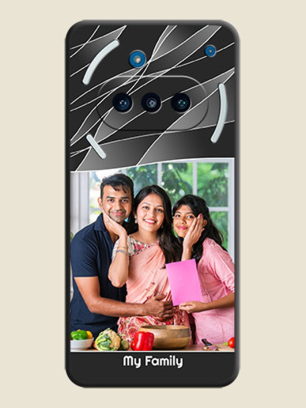 Custom Mixed Wave Lines on Photo On Space Black Custom Soft Matte Mobile Back Cover - Nothing Phone 3a 5G