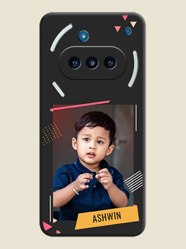 Custom Photo Frame with Triangle Small Dots on Photo On Space Black Custom Soft Matte Mobile Back Cover - Nothing Phone 3a 5G