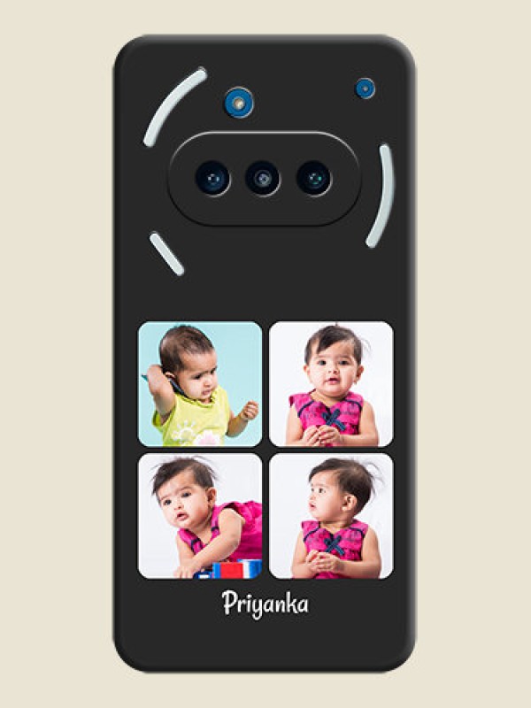 Custom Floral Art with 6 Image Holder on Photo On Space Black Custom Soft Matte Mobile Back Cover - Nothing Phone 3a 5G