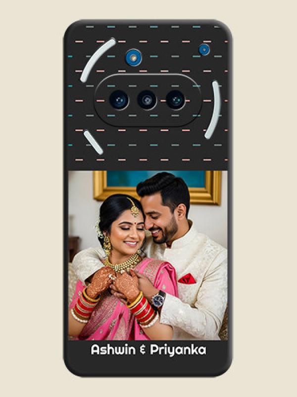 Custom Line Pattern Design with Text On Space Black Custom Soft Matte Mobile Back Cover - Nothing Phone 3a 5G