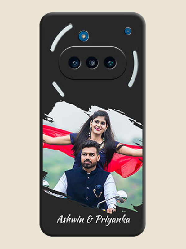 Custom Grunge Brush Strokes on Photo On Space Black Custom Soft Matte Mobile Back Cover - Nothing Phone 3a 5G