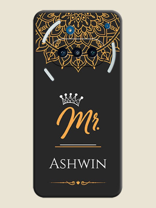 Custom Mr Name with Floral Design On Space Black Custom Soft Matte Mobile Back Cover - Nothing Phone 3a 5G